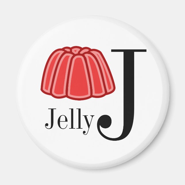 Íman J é para Jelly Letter Magnets para Crianças (Frente)