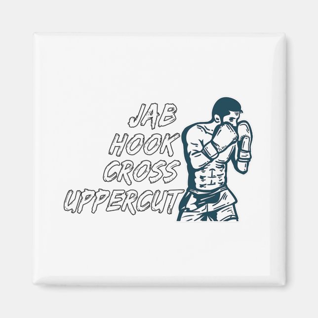 Íman Jab Hook Cross Uppercut Boxe Para Boxeadores Homen (Frente)