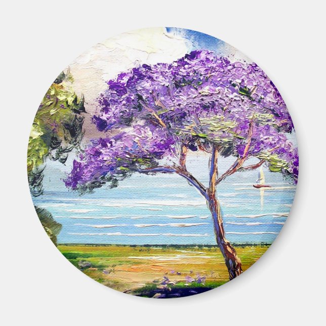 Íman Jacaranda Tree Arte Tropical (Frente)