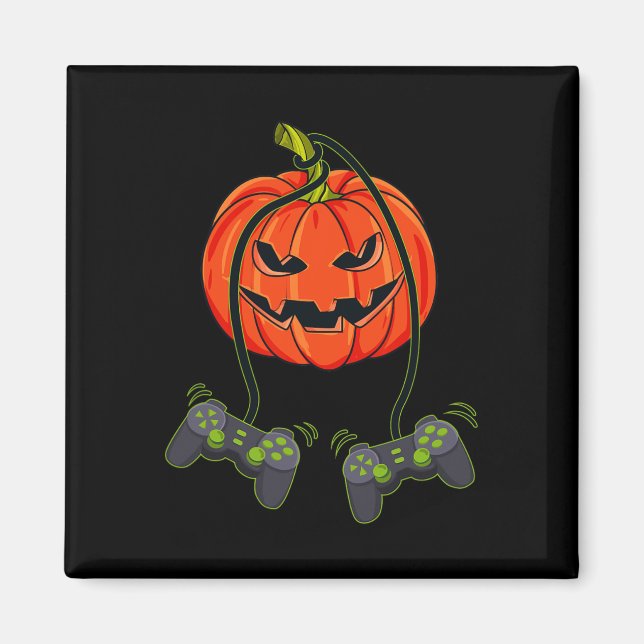 Íman Jack O Lantern Video Gamer Controla Halloween B (Frente)