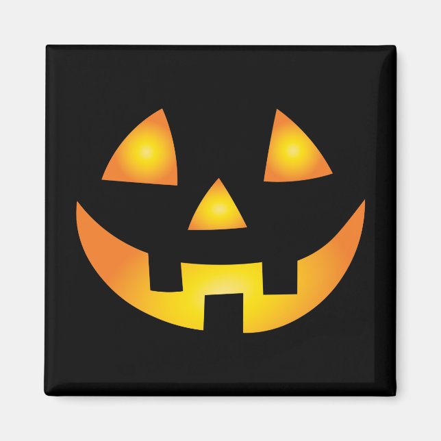 Íman Jack O Lanterna Assustador Pumpkin Rosto Halloween (Frente)