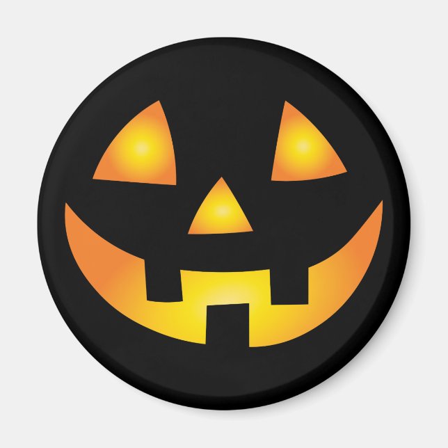 Íman Jack O Lanterna Assustador Pumpkin Rosto Halloween (Frente)
