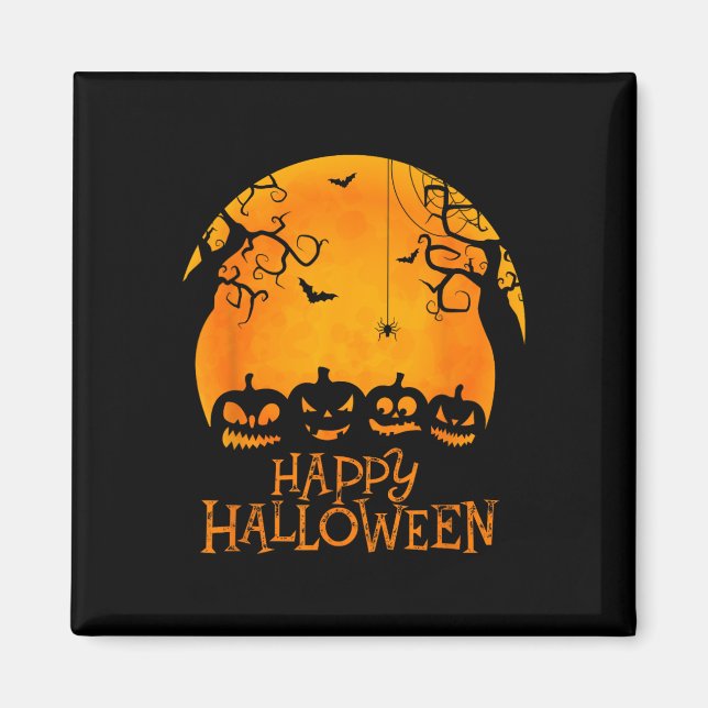 Íman Jack O Lanterna Face Feliz Halloween Pumpkins Men  (Frente)