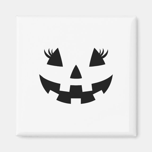 Íman Jack O Lanterna Face Pumpkin Eyelashes Hallowen Co (Frente)