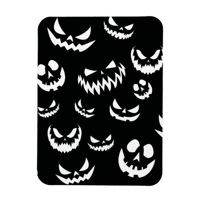 Íman Jack O Lanterna Pumpkin Rosto Preto e Branco (Vertical)
