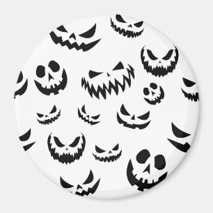 Íman Jack O Lanterna Pumpkin Rosto Preto e Branco