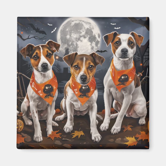 Íman Jack Russell Halloween Assustador (Frente)
