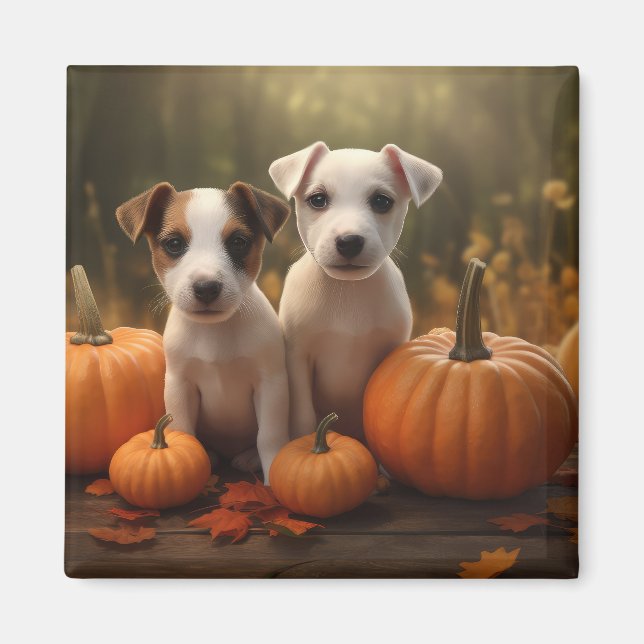 Íman Jack Russell Puppy Autumn Delight Pumpkin (Frente)