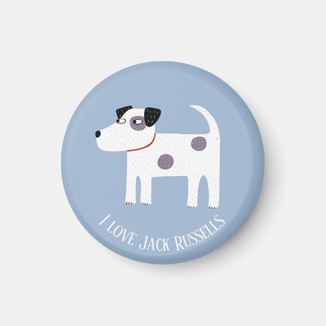 Íman Jack Russell Terrier Dog Texto Personalizado (Frente)