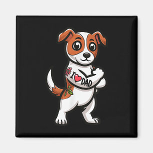 Íman Jack Russell Terrier I Love Pai Engraçado Dog Tatt