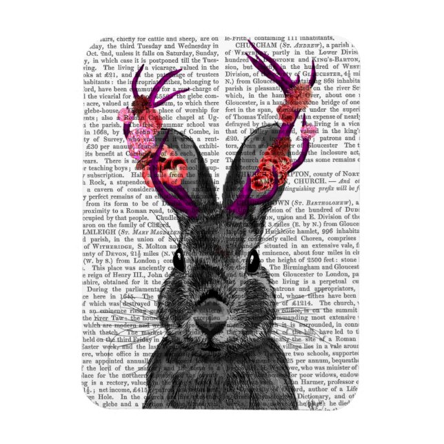 Íman Jackalope com traficantes cor-de-rosa (Vertical)