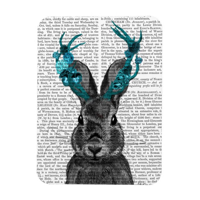 Íman Jackalope com Turquoise Antlers (Vertical)