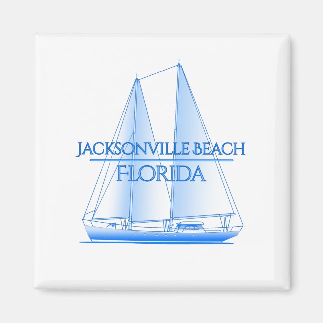 Íman Jacksonville Beach Coastal Sailer Náutico (Frente)