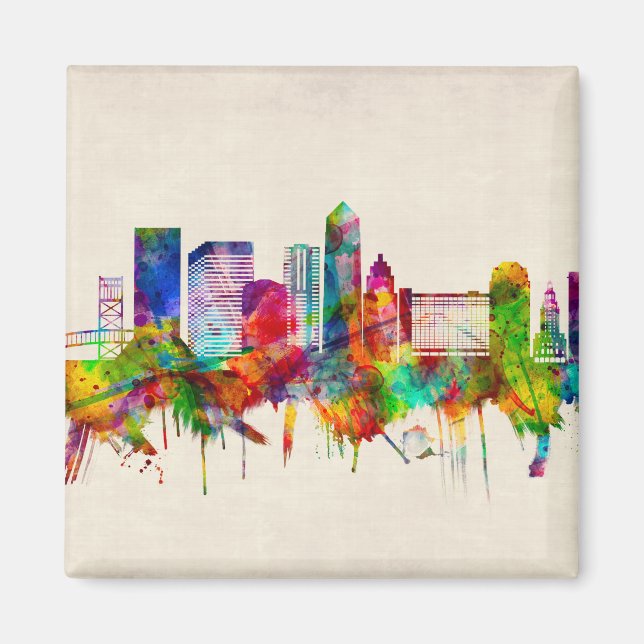 Íman Jacksonville Florida Skyline (Frente)