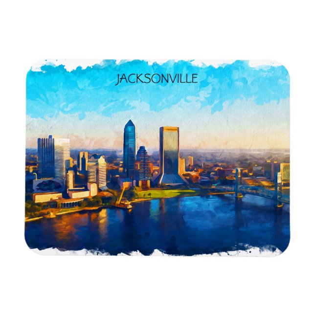 Íman Jacksonville Florida Skyline Panorama View (Horizontal)