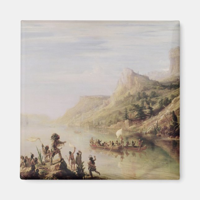 Íman Jacques Cartier Descobrindo a Rua. Lawrence (Frente)