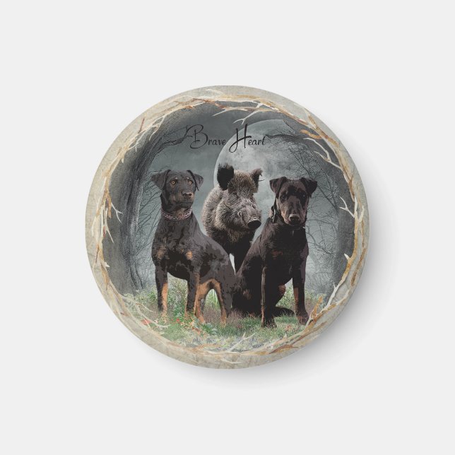 Íman Jagdterrier, brava tapeçaria cardíaca poster acríl (Frente)