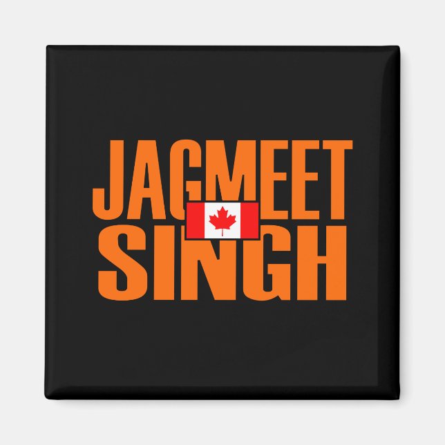 Íman Jagmet Singh Orange Block Text Flag Canadense (Frente)