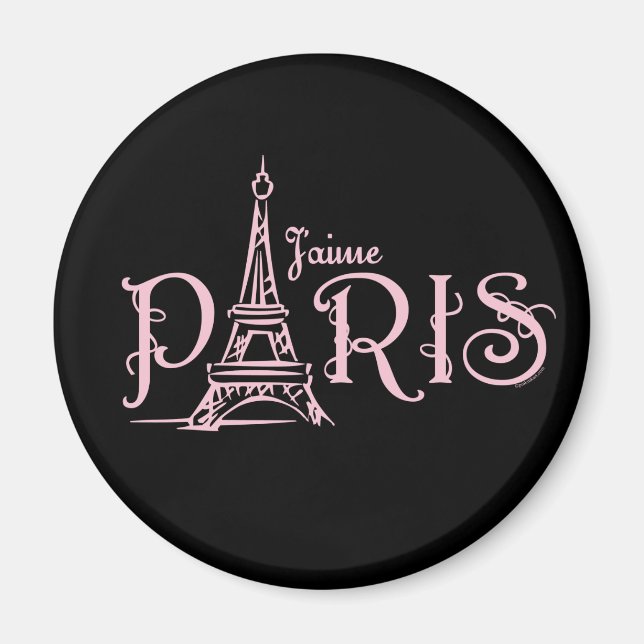 Íman J'aime Paris (Escuro) Magnet (Frente)