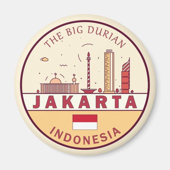 Íman Jakarta Indonesia Skyline Emblem (Frente)
