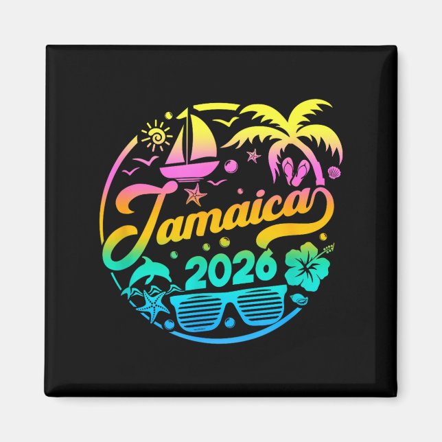 Íman Jamaica 2026 Family Vacation Beach Matching Group  (Frente)