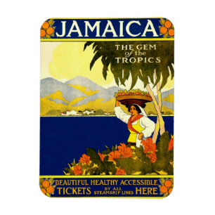 Íman Jamaica a gema do poster de viagens 1910 dos