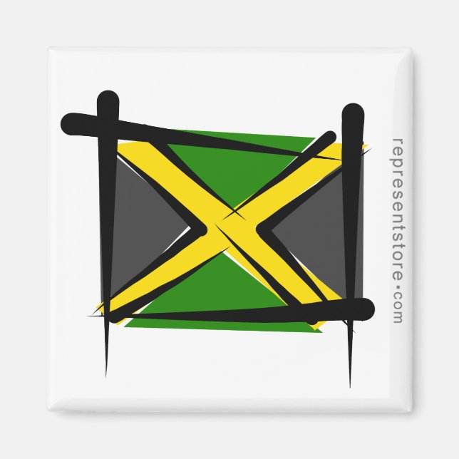 Íman Jamaica Brush Flag (Frente)