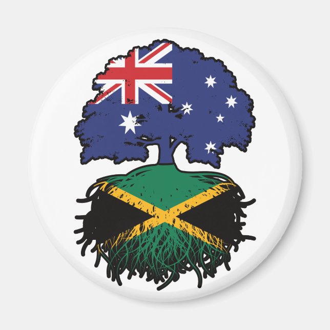 Íman Jamaica Jamaican australiano - Raízes de Árvore da (Frente)