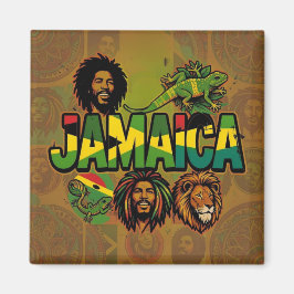 Íman Jamaica proud magnet with jamaican colors