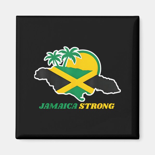 Íman Jamaica Strong I Love Jamaican Flag Heart Women Me (Frente)