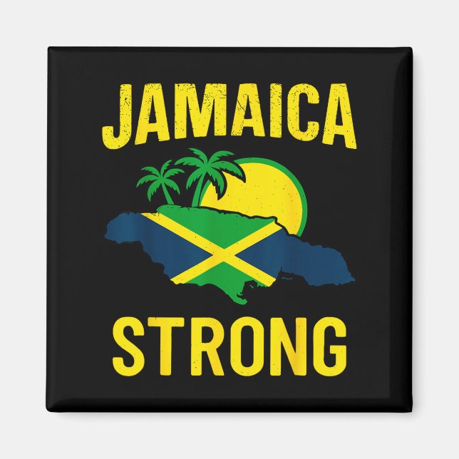 Íman Jamaica Strong I Love Jamaican Flag Heart Women Me (Frente)