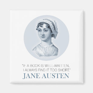 Íman Jane Austen Retrato e Citação na Leitura