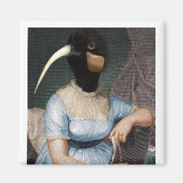 Íman Jane Austen with bird head