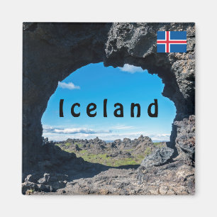 Íman Janela de lava em Dimmuborgir, área de Myvatn - Is