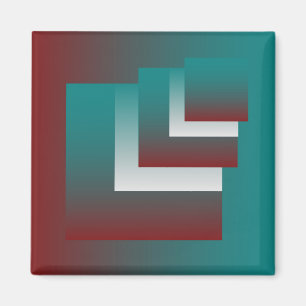 Íman Janelas em branco teal burgundy