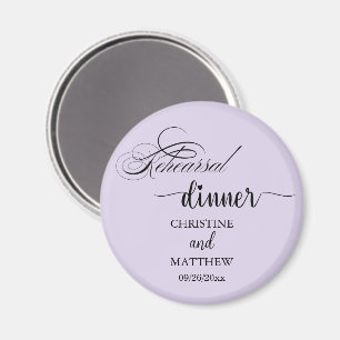 Íman Jantar de Ensaios Caligrafia Elegante Roxo Claro