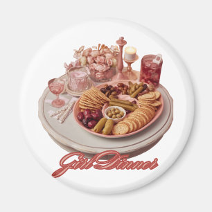 Íman Jantar de Menina Ilustração de Prato de Lanche Bon
