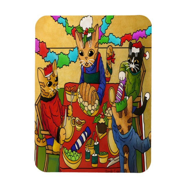 Íman Janto de Natal britânico Cats Magnet (Vertical)