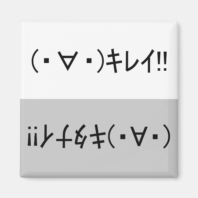 Íman Japanese ASCII Art「キレイ!」&「キタナイ!」dishwasher magnet (Frente)