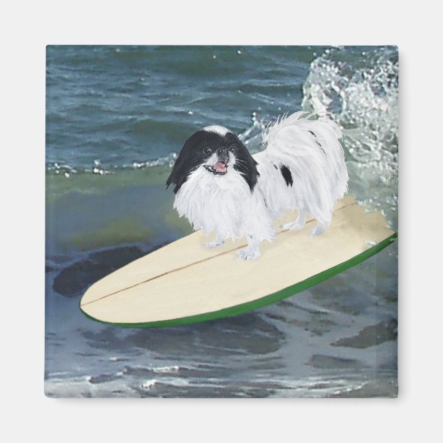 Íman Japanese Chin Surfando (Frente)