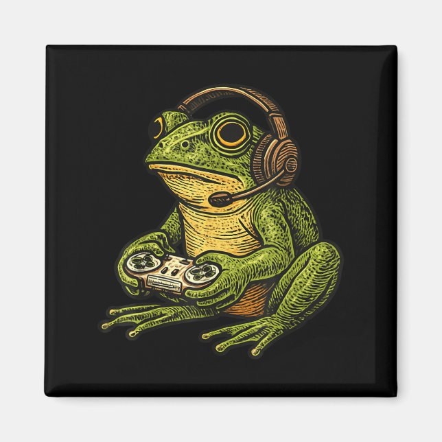 Íman Japanese Gamer Frog Art Men Women Boys Funny Vinta (Frente)