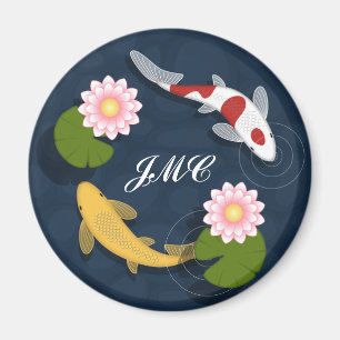 Íman Japanese Koi Fish Pond Monogram