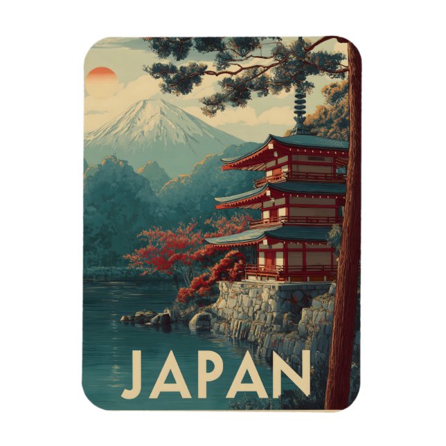 Íman Japão Monte Fuji vintage (Vertical)