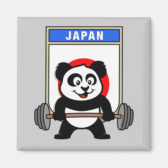 Íman Japão - Panda de Levantamento de Peso (Frente)