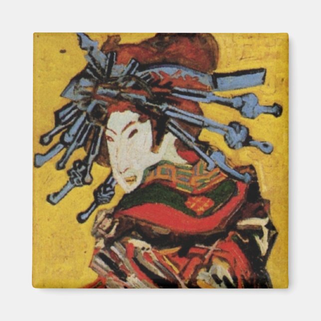 Íman Japonês Courtesan Oiran por Vincent van Gogh (Frente)
