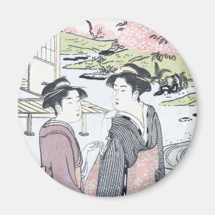 Íman Japonês Ukiyo-e Niwa nenhum hanami por Eishi