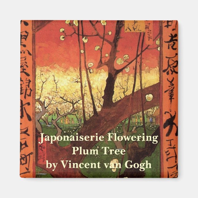 Íman Japonismo: Flor de Plum Tree por Vincent van Gogh (Frente)