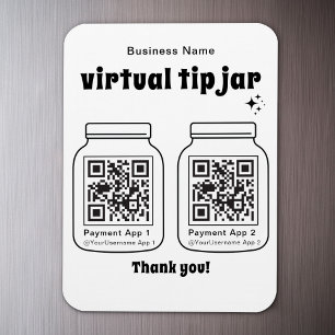 Íman Jar de Dica Virtual com 2 Código QR