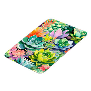 Íman Jardim Botânico Suculento de Verão Colorido