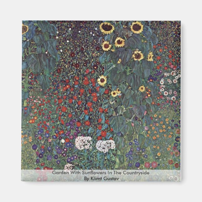 Íman Jardim Com Girassóis No Campo (Frente)